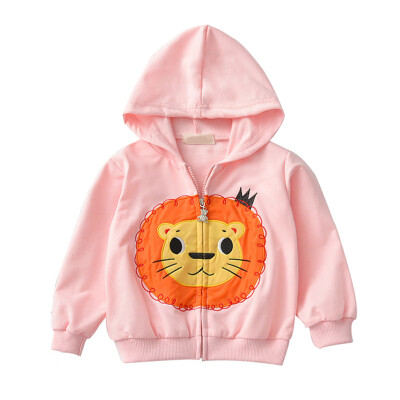 

Autumn Kids Baby Girl Outerwear Cartoon Print Casual Hoodie Zipper Sweatshirt Kids Baby Outfits Tops Clothes