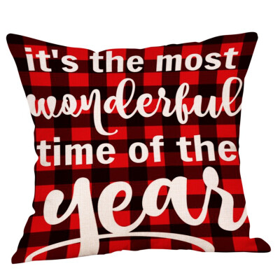 

2019 Christmas Letters Printed Pillowcase Cotton Linen Square Throw Pillow Cover Household Sofa Cushion For Furniture