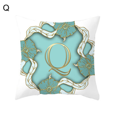 

English Letter Flower Pillow Case Cushion Cover Sofa Bed Car Cafe Office Decor
