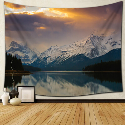 

Gobestart Wall Hanging Tapestry Snowy Blue Sky Lake Nature Home Decorations 60 x 60 inch