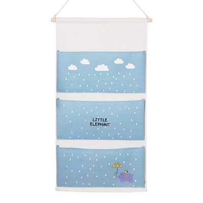 

Silk Hanging Pocket Organizer For Socks Underwear Wall Mounted Hanging Pocket Storage Bag 3 Pockets Organizer For Bedroom
