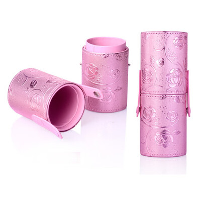 

Cosmetics PU Leather Makeup Brushes Cup Holder Travel Case Brush Organizer Bag