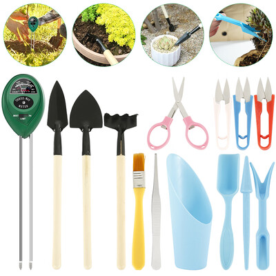 

14Pcs Miniature Garden Plant Care Gardening Hand Tools Garden Transplanting Tools Set Succulent Growing Set Gardening Hand Tools