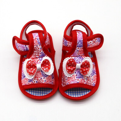 

Double-layer Bowknot Floral Print Shoes Polka Dot Print Design Shoes Soft Sole Anti-slip Shoes