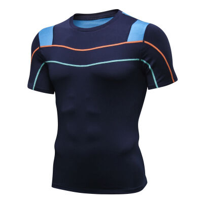

Mens T-shirt quick-drying Clothes high-elastic tight-fitting Sports short-sleeved T-shirt Sports Top For Running Fitness Exerci