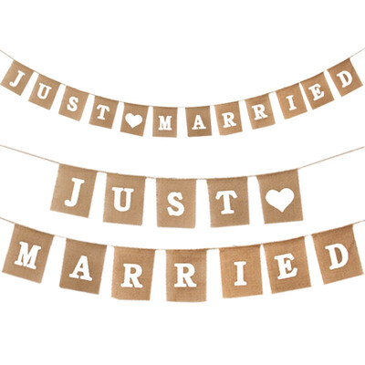 

Wedding Pull Flag Linen Retro Pull Flag DIY Wedding Party Decoration