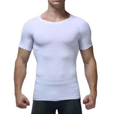 

Toponeto Mens Fitness Elastic Fast-drying Sports Breathable Tight Short-sleeved Tops