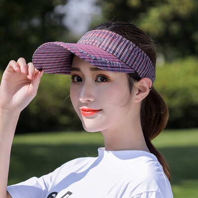 

Children with empty caps go out for summer sunscreen duck tongue sunshade outdoor sports plaid baseball cap