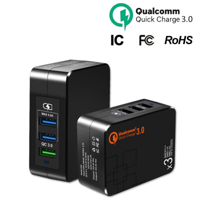 

Universal Quick Charge 30 USB Wall Charger 38W 3-Port Portable Travel Wall Fast Charger Adapter QC30 QC20 Quick Charging Bl