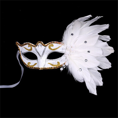 

Tailored Women Venetian Mask Masquerade Fancy Dress Party Princess Feather Masks