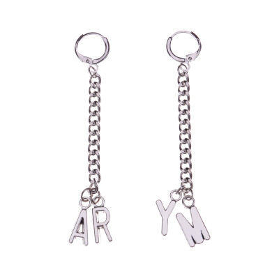 

1 Pair Earring Letters Asymmetric Earrings Simple Elegant Male&Female Earring