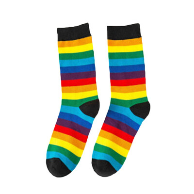 

Creative Fashion Japanese Harajuku Tide Socks Prepy Style Striped Rainbow Funny Socks Women Cotton Hip Hop Socks