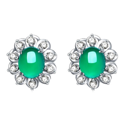 

Daisy Style Simple Green Jade Earrings for Women Gifts