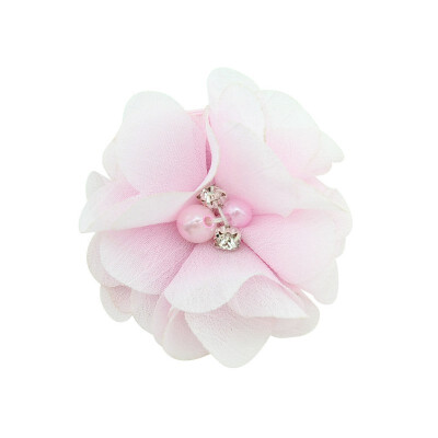 

12 Color European American Hair Pin Clips Childrens Hair Accessories Cute Baby Kids Girls Chiffon Inlaid Pearl Flower Hairpin