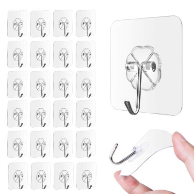 

〖Follure〗Strong Transparent Suction Cup Sucker Wall Hooks Hanger Kitchen Bathroom 24Pcs