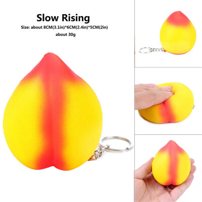 

YIWULACute Mini Peach Super Slow Rising Scented Relieve Stress Toy Keychain