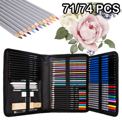 

7174pcs Drawing Colorful Pencils Set Charcoal Extender Paper Pen Pencils Cutter Sketch Tool for Learn Sketcher Gifts