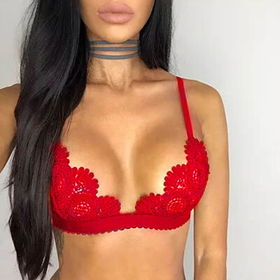 

Crop Top Sexy Sheer Bralette Push Up Lace Bralette Mesh Bras For Women Bralette encaje Lingerie Lace Bra Tops
