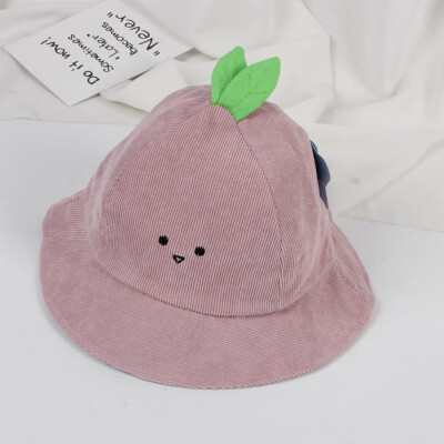 

New Autumn Bucket Hats Baby Girls Toddler Cartoon Print Bucket Hats With Ear Design Caps Reversible Sun Headwear