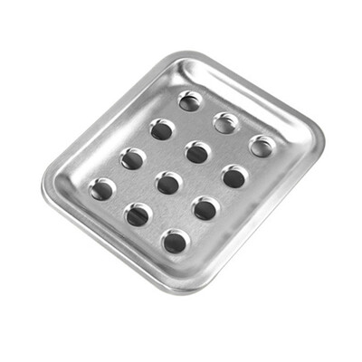 

Bathroom Stainless Steel Holes Soap Dish Storage Holder Soapbox Plate Tray for Bathroom Shower&Kitchen Sink