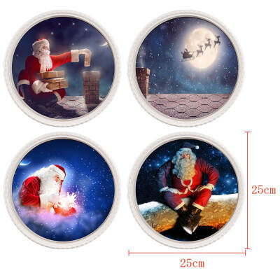 

4pcs Merry Christmas Wall Sticker Self-Adhesive Window Glass Stickers New Year Santa Claus Christmas Decorations for home decor