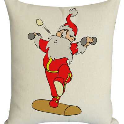 

Tailored Modern Simple Creative Cartoon Santa Claus Printed Cotton Linen Pillowcase