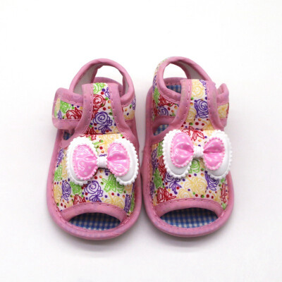 

Double-layer Bowknot Floral Print Shoes Polka Dot Print Design Shoes Soft Sole Anti-slip Shoes