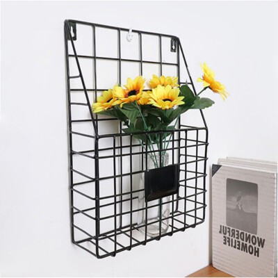 

〖Follure〗Simple Iron Wall-Mounted Hanging Rack Magazine Newspaper Storage Shelf Organizer