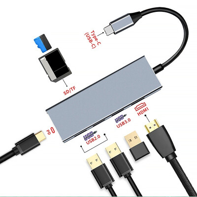

USB-C Hub 6 In 1 Aluminium USB 31 Gen1 Type C Zu 4K HDMI Adapter Hub SD TF Video