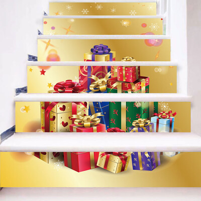 

Tailored Christmas 3D Simulation stair stickers Waterproof Wall Stickers DIY Home Decor
