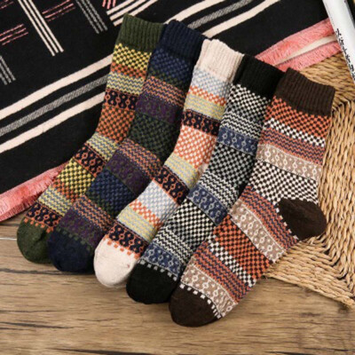 

5 Pairs Men Women Unisex Warm Winter Thick Cashmere Wool Blend Soft Socks