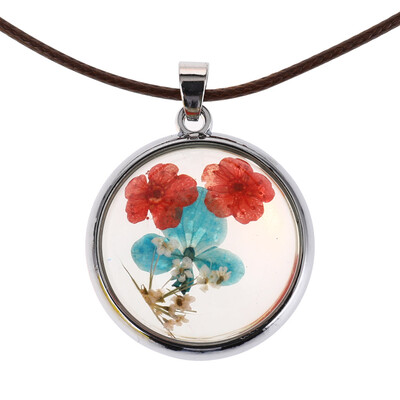 

New Arrival Natural Dried Butterflies Hydrangea Flower Rope Chain Necklace Long Strip Pendant Necklace Women Jewelry