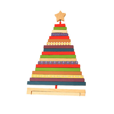 

Christmas Tree Building Blocks Design Ornament Xmas Window Showcase Home Decor
