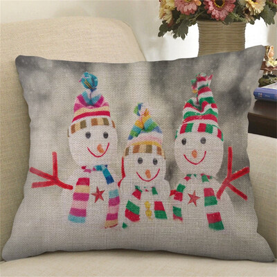 

Gobestart Christmas Print Pillow Case Flax Pillowcase Sofa Car Cushion Cover Home Decor