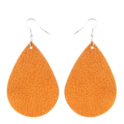 

New Fashion Women Jewelry Leather Teardrop Waterdrop Bohemian Earrings