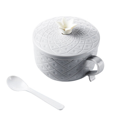 

Toponeto Cute Pineapple Stainless Steel Bowl With Lid Thickening Anti-scalding Spoon