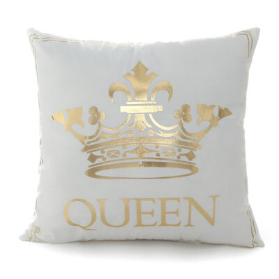

OCHINE 4545 cm Front Print And Back Home Sofa Cover Chair Bed Square Sofa Cover White Printed Bronzing