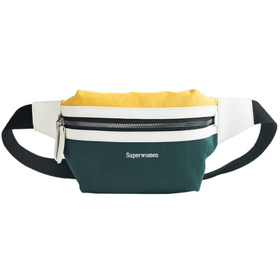 

Outdoor Sports Women Color Block Zipper Crossbody Chest Waist Bag Fanny Pack