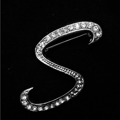 

Alphabet Style Rhinestone Crystal English Letters Bridal 1 pc Bouquet Brooch Pin