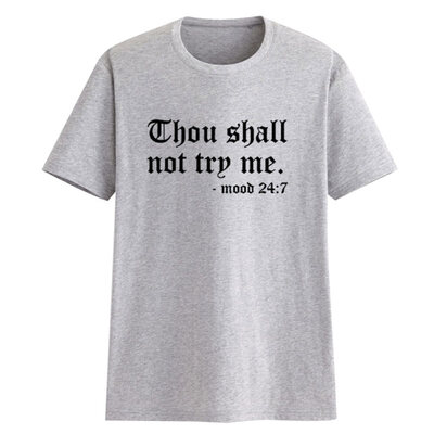 

Summer Round Neck Short Sleeve T-Shirt Casual Women Letter Print Basic Top Tee