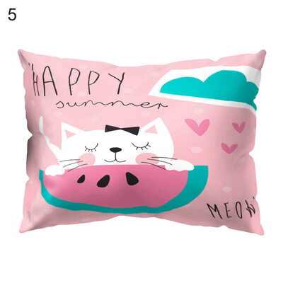 

Cute Cartoon Cat Printed Cushion Cover Throw Pillow Case Home Sofa Car Bed Decor