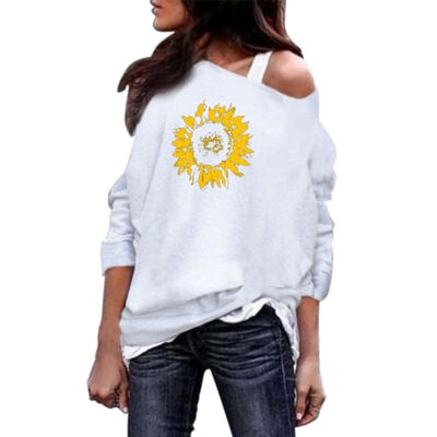 

Pullover Sweatshirt Autumn Fashion Women Sweatshirts Round Neck Long Sleeve Flower pattern Warm Sweatshirt Female Casual Coat