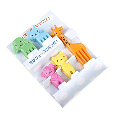 

2 Bagsset Cartoon Animal Food Fruit Picks Cat Dog Bear Forks Lunch Box Accessory Decor Tool