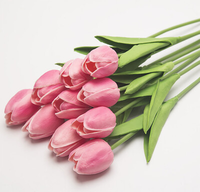 

Toponeto Tulip Artificial Flower Latex Real Bridal Wedding Bouquet Home Decor 20pcs