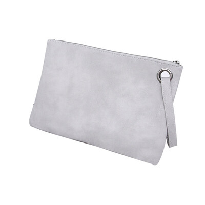 

Women Faux Leather Solid Color Clutch Envelope Bag Large Capacity Handbag Gift