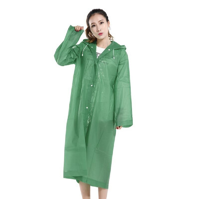 

Waterproof EVA Raincoat Reusable Outdoor Camping Travel Hooded Rain Coat Poncho for Men Women
