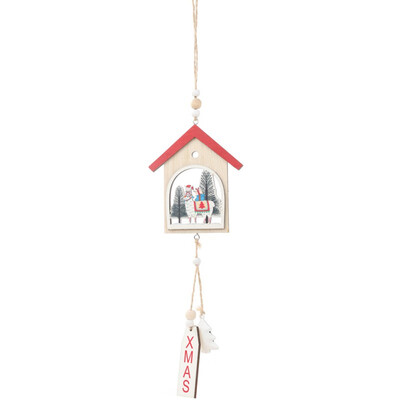 

Christmas Wooden House Ornament Xmas Tree Decorative Hanging Tags Pendant Decor Christmas Decorations