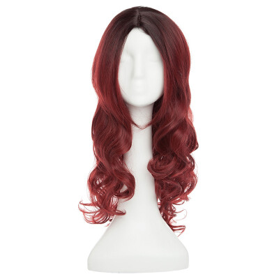 

Ombre Color Cosplay Wigs Wine Red Long Straight Wig Hair 100 Kanekalon Synthetic Heat Resistant Straight Wig for Women