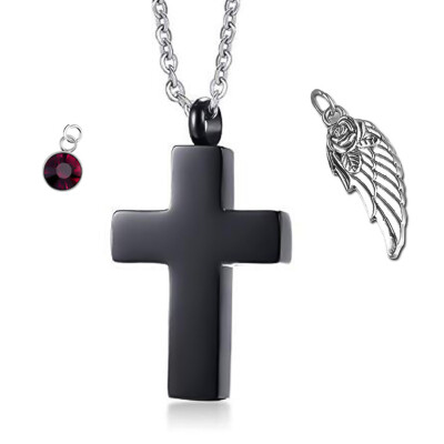 

Cross Cremation Necklace for Ashes Stainless Steel Crucifix Memorial Urn Jewelry for Women Men Keepsake Pendant