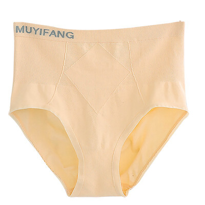 

Fashion High Waist High Elastic Tummy Hips Anti-Lighting Slim Ladies Briefs Solid Letter Print Briefs Women Underwear